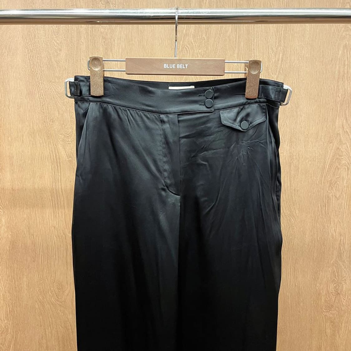 엠포리오 아르마니 슬랙스 와이드 팬츠 사이드 벨트 스트랩 디테일 블랙 상품이미지4