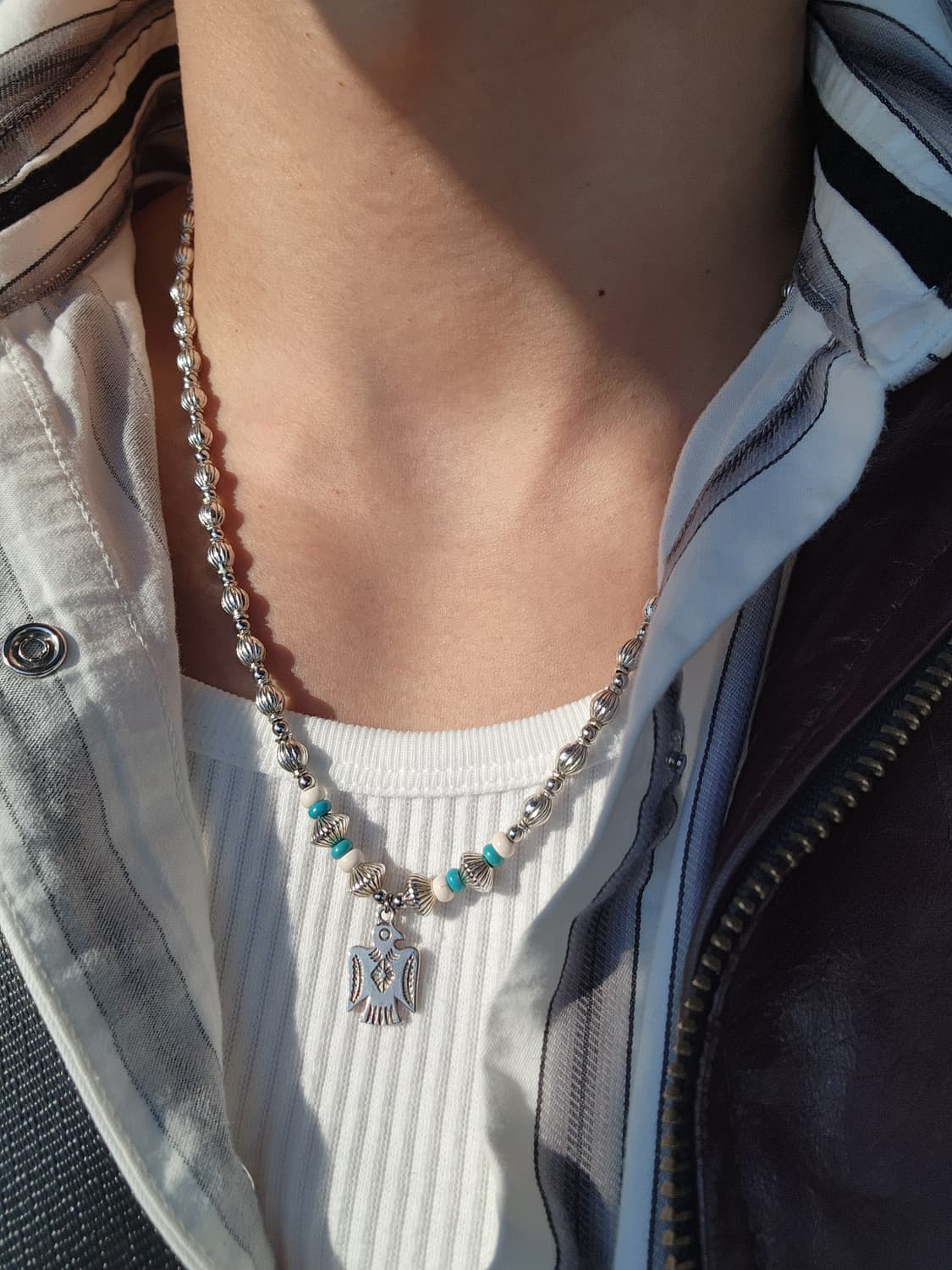 네이티브아메리칸 나바호 썬더버드 목걸이 상품이미지2