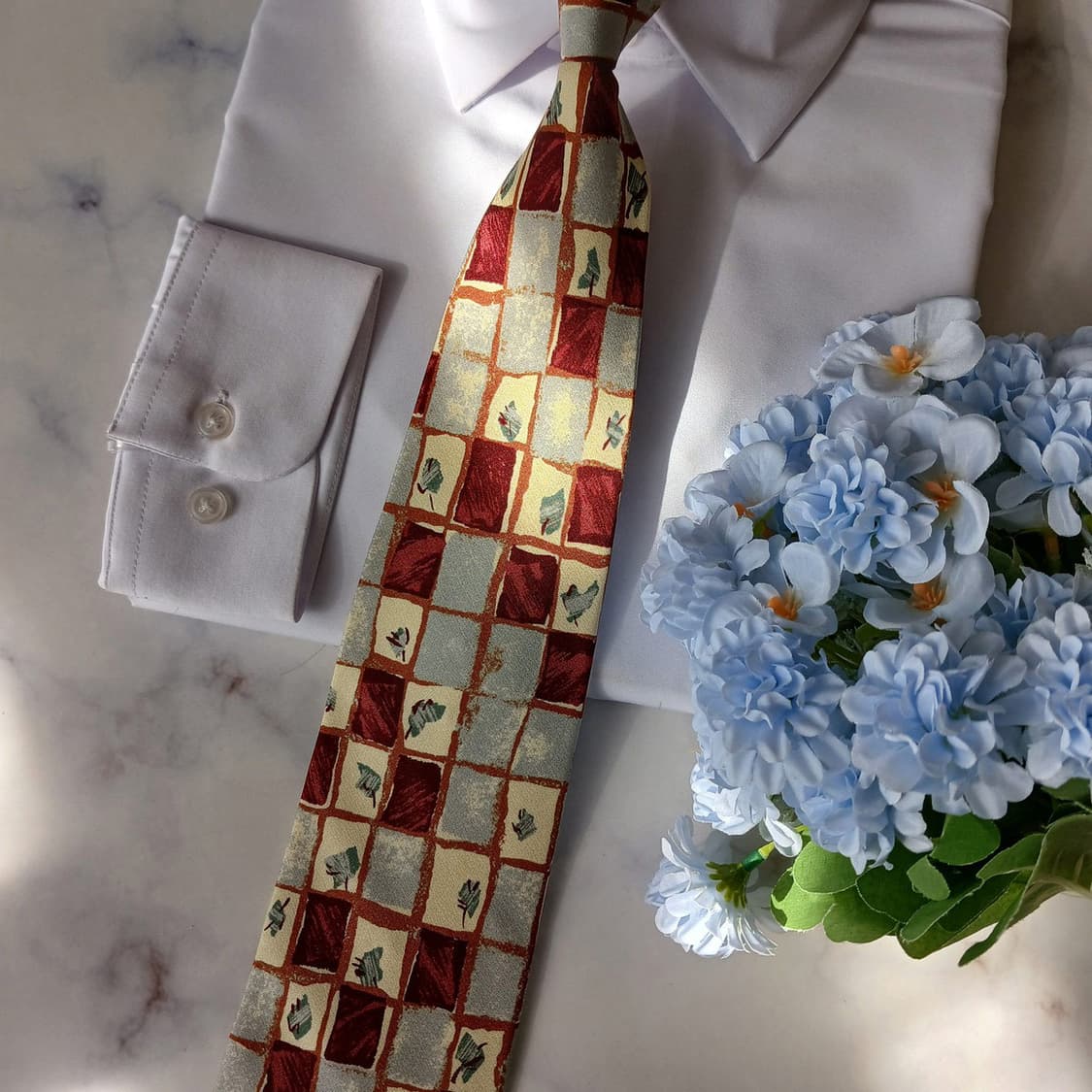 마리끌레르 실크 체크 패턴 넥타이 9.7cm A+~A등급 A19759 상품이미지6