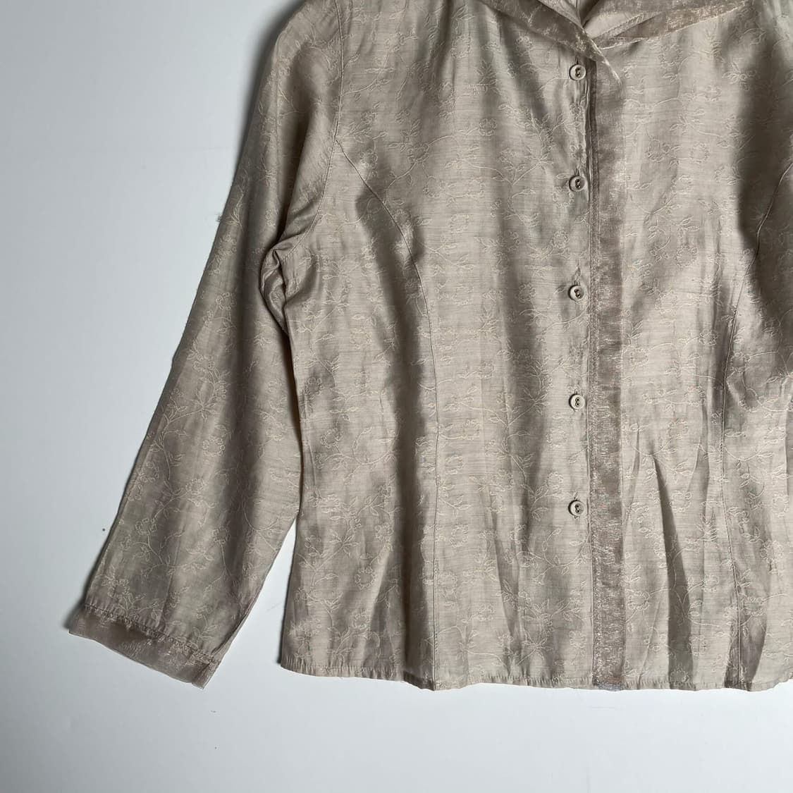 히로코 코시노 꽃 자수 레이온 블렌드 자켓 상품이미지5