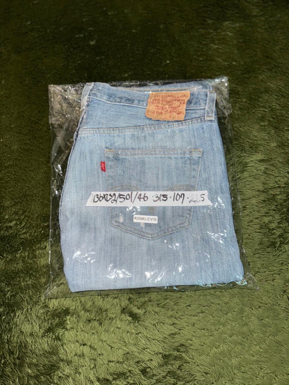 [W36/L32] 리바이스 501 USA 릴리즈 데님 팬츠 라이트 인디고 상품이미지10