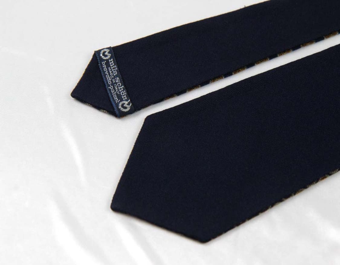 밀라숀 8.4cm S등급 양면 울 니트 남자 명품 넥타이 상품이미지5