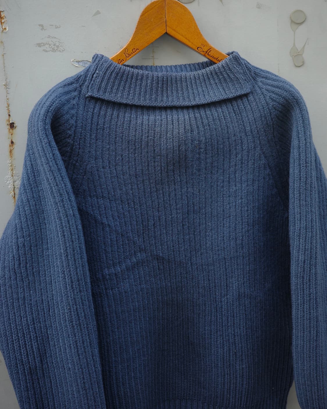 70s Holt Renfrew 스퀘어 폴드넥 피셔맨 니트 상품이미지2