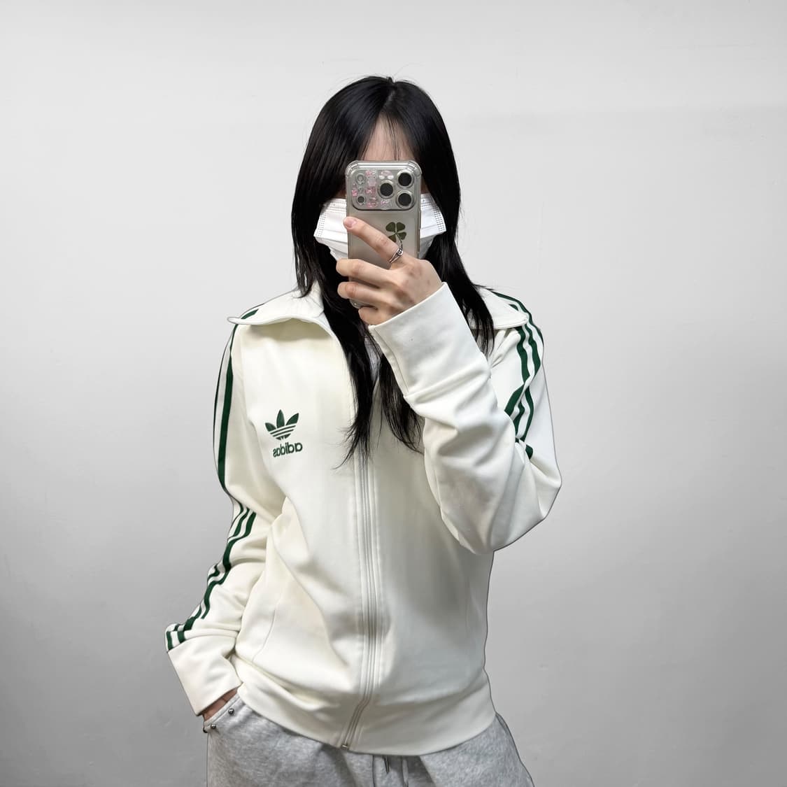 아디다스 유로파 트랙탑 져지 화이트 그린 상품이미지1