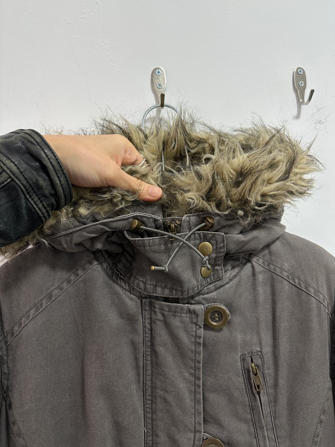 Grunge fur padded jacket 상품이미지4