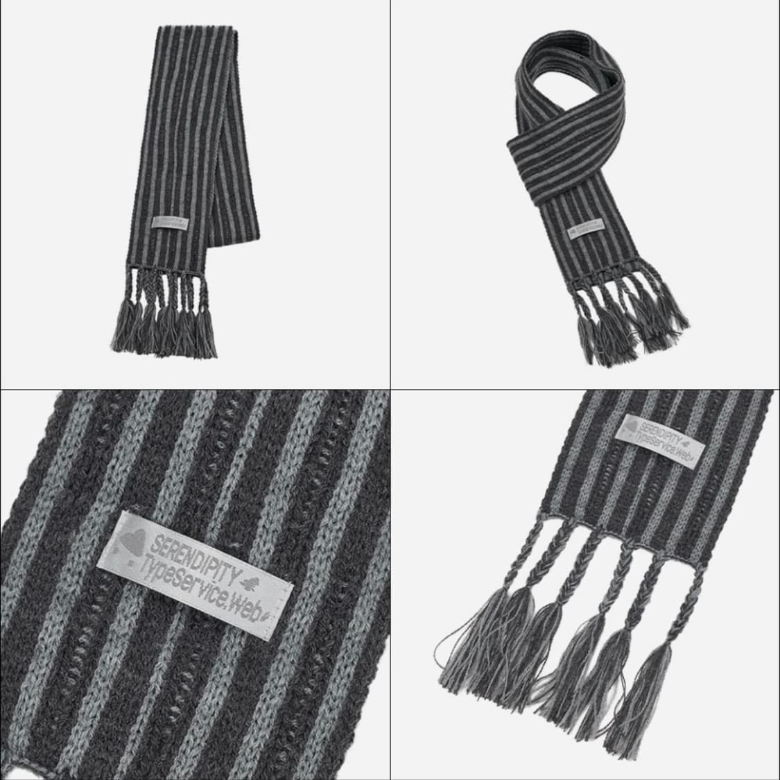 Ribbed Tail Muffler [Gray] 상품이미지3