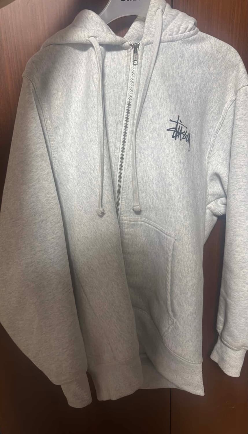 스투시 베이직 후드집업 라이트 그레이 상품이미지2