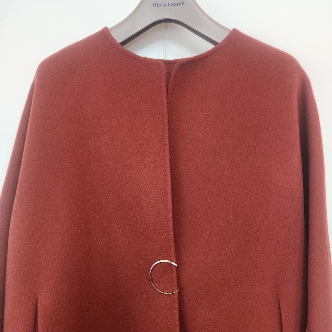 200C 레드브라운 울 코트 상품이미지2