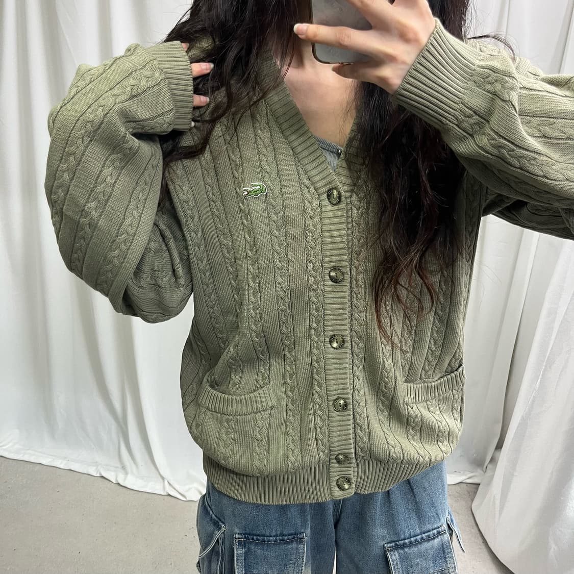 Lacoste khaki cardigan 상품이미지3