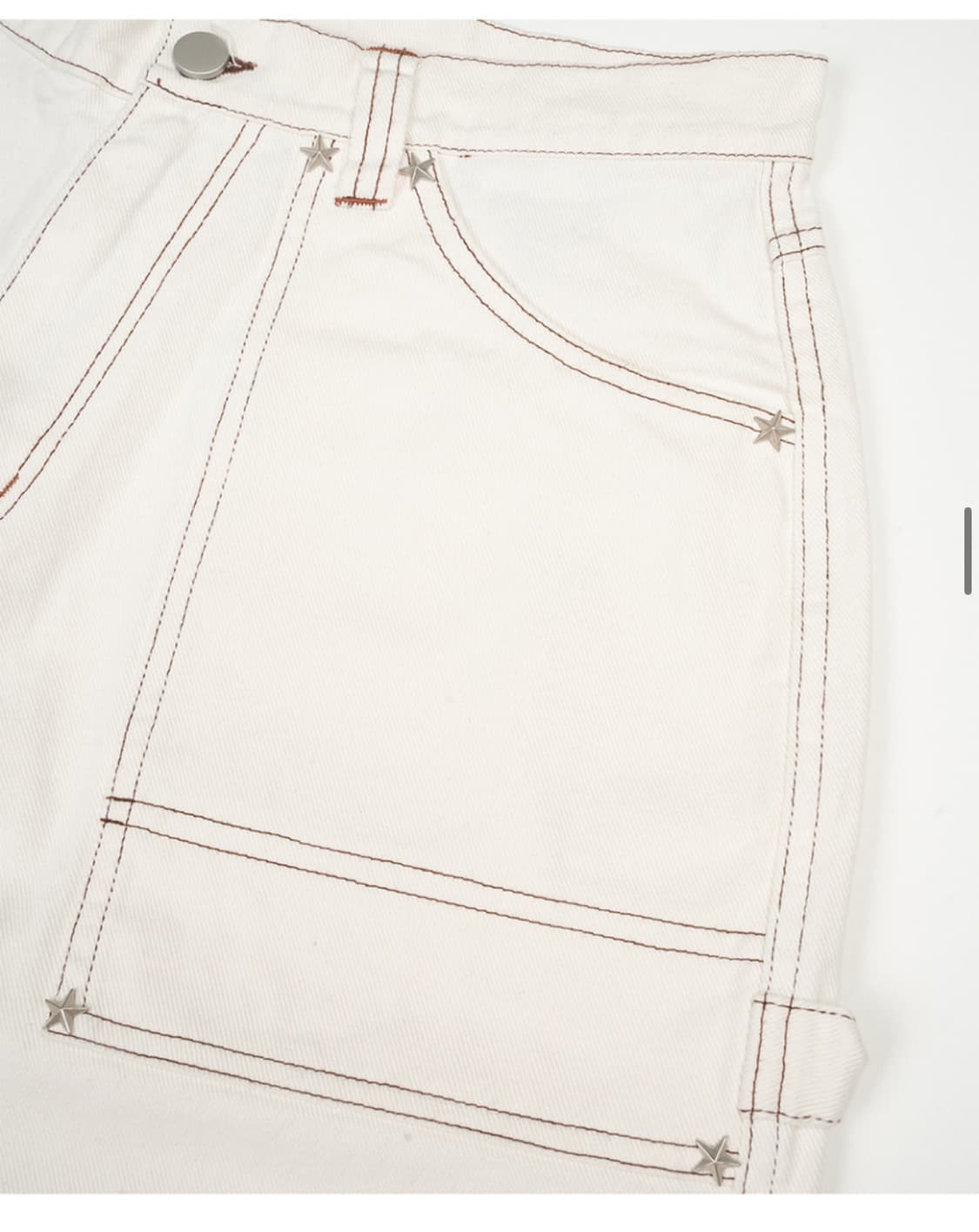 엠오오 백로고 카펜터 인디고 데님 버뮤다 크림 상품이미지4