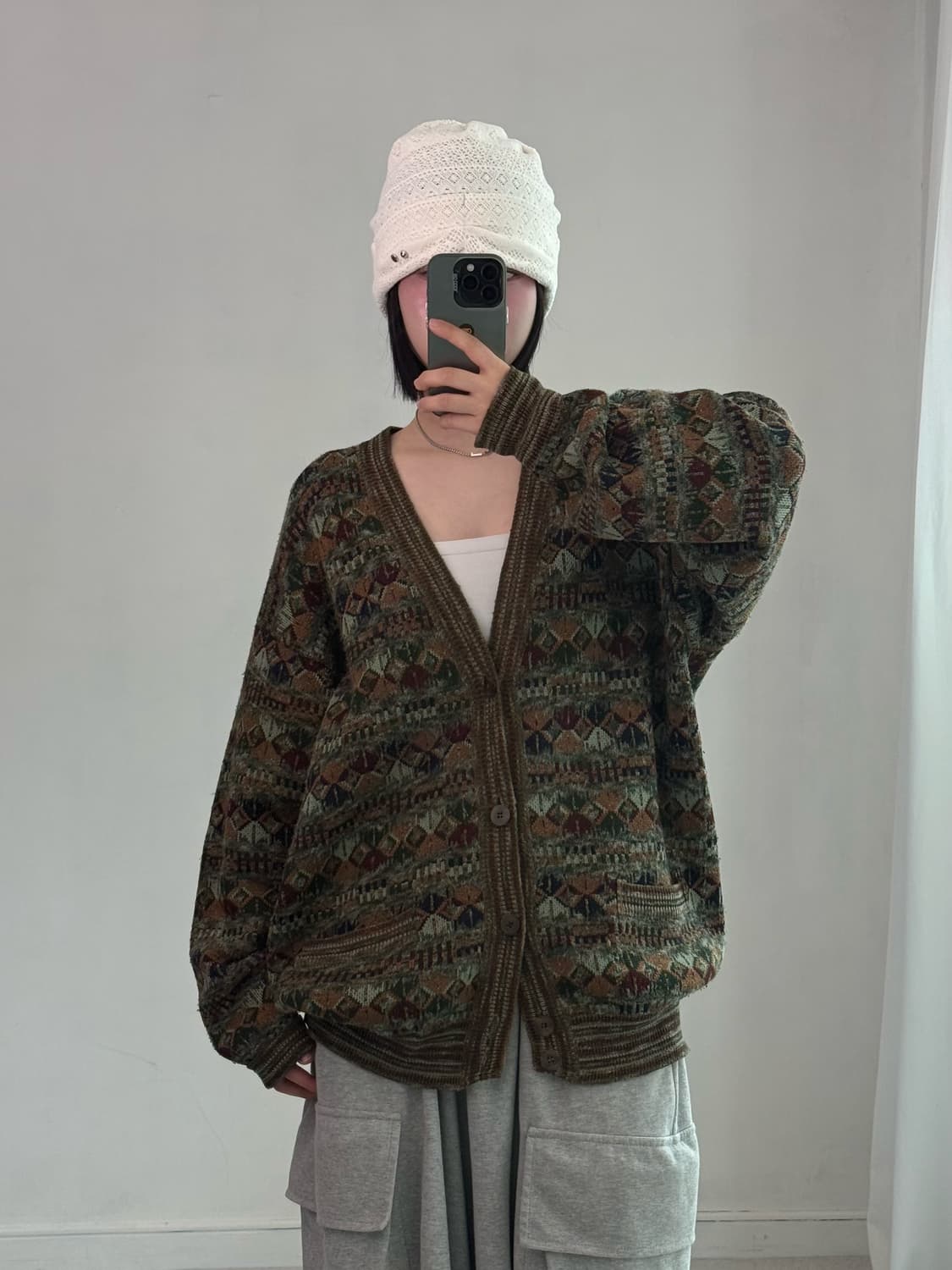 미쏘니 빈티지 패턴 가디건 상품이미지1