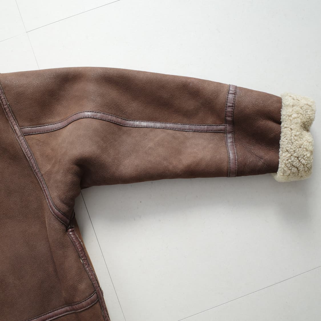 90s 노티카 리얼 양털 스웨이드 가죽 무스탕 무톤 B3 플라이트 자켓 상품이미지9