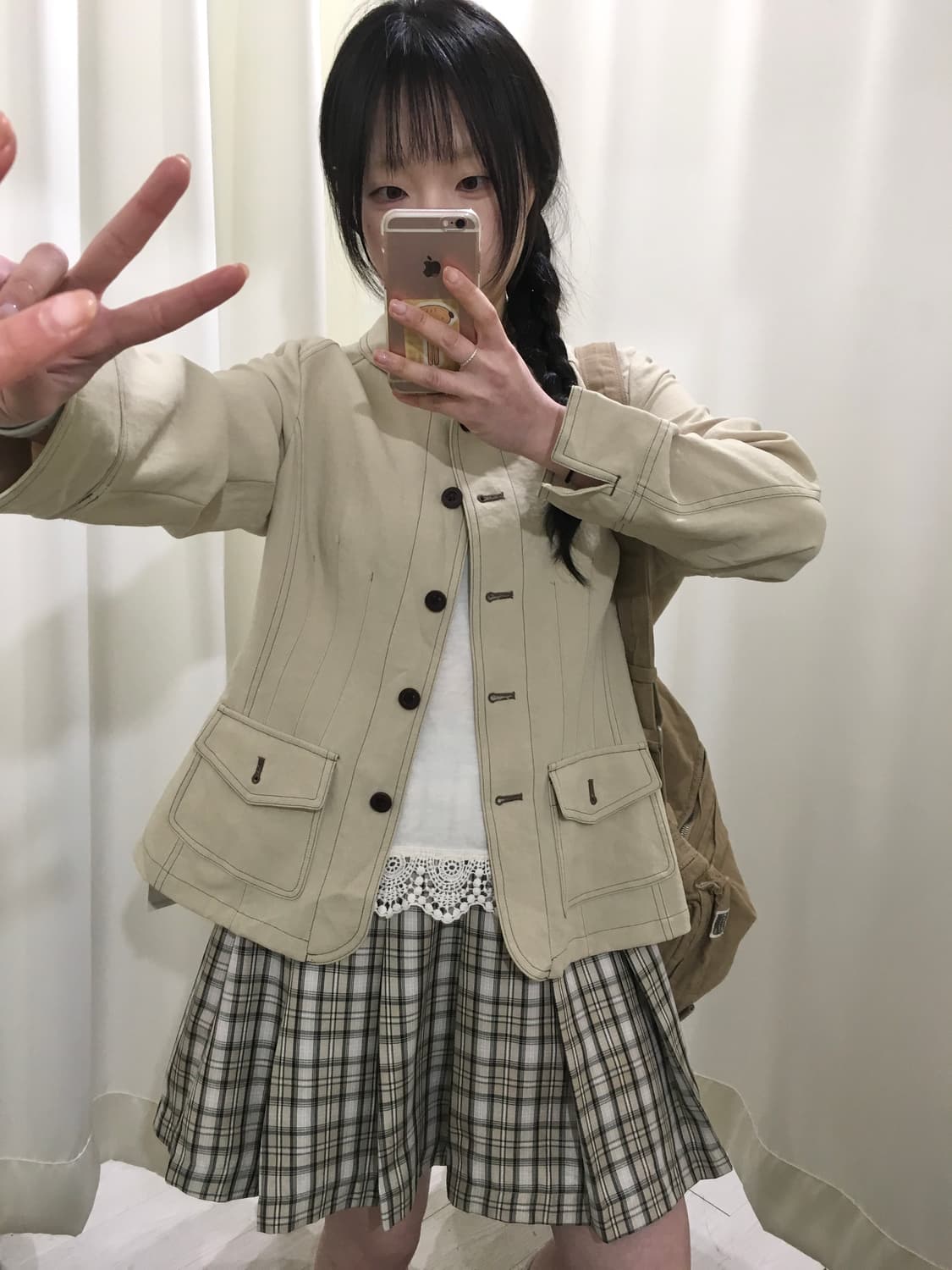 check pleats mini skirt 상품이미지7