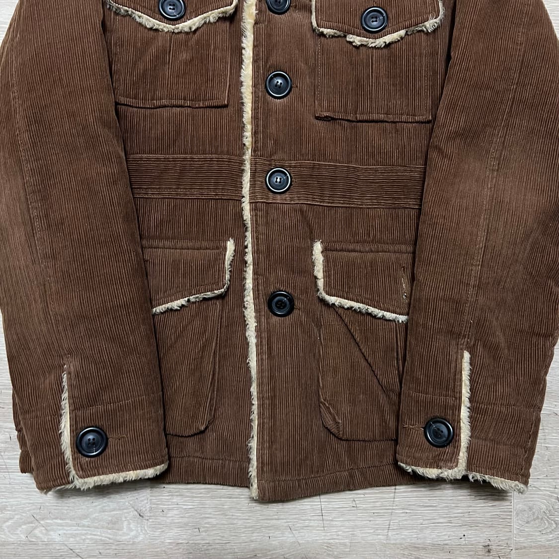 오네오 이너퀼팅 안감 양털 카라 코듀로이 초어자켓 [브라운] L/100 상품이미지3