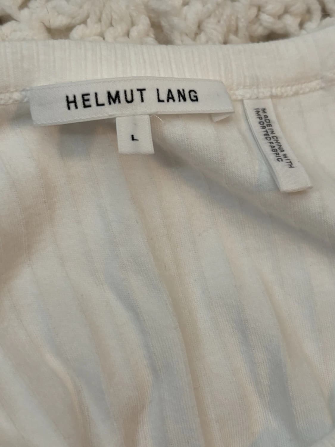 헬무트랭 리브드 엘보우 컷아웃 롱 슬리브 탑 화이트 상품이미지4