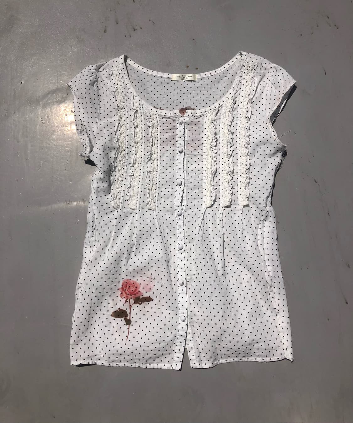 Rose dot ruffle top 상품이미지2