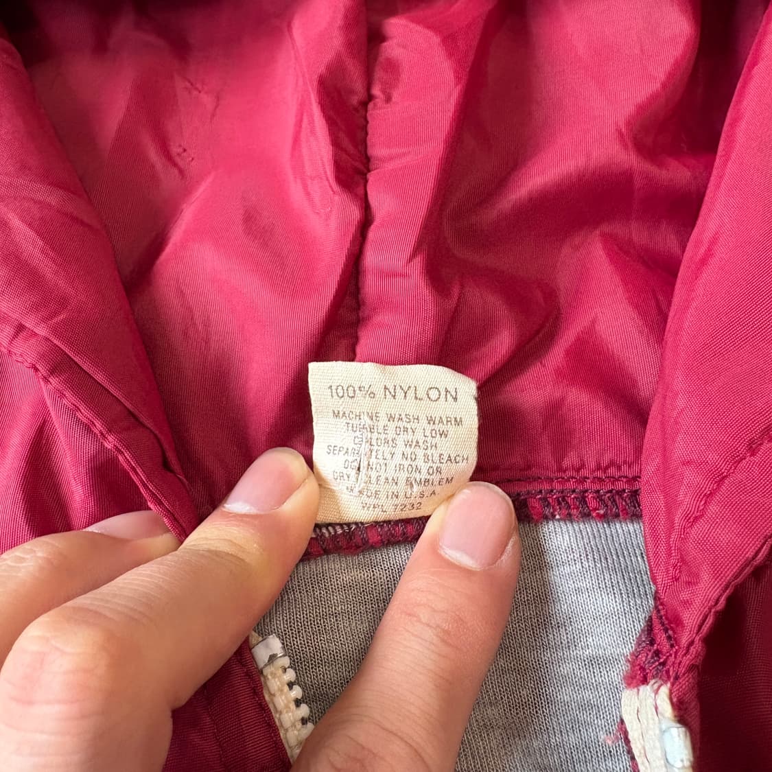 70년대 미국 생산 러셀 레드 나일론 후디  상품이미지3