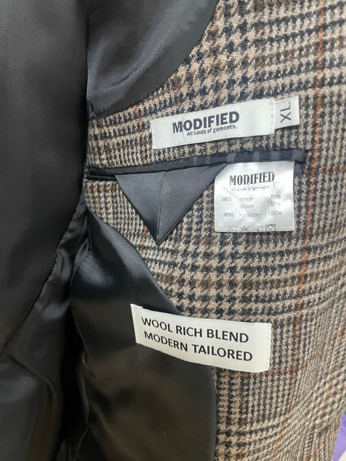 모디파이드 글렌 체크 블레이저 브라운 XL 상품이미지2