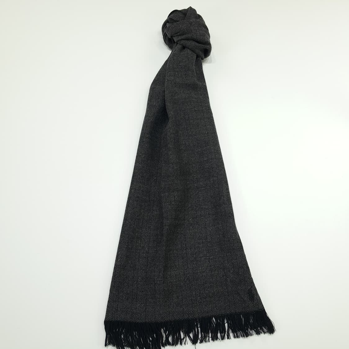 MX183 폴로 랄프로렌 블랙 헤링본 울 스카프 숄 목도리 머플러 상품이미지4