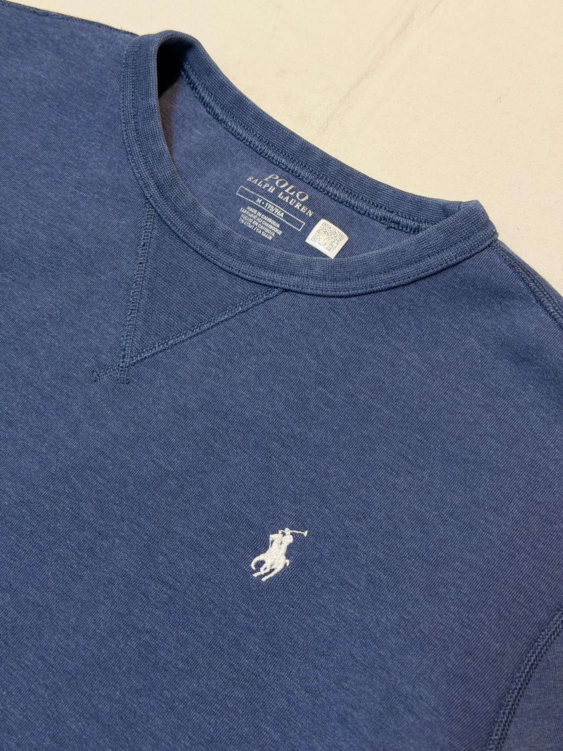 큐알) 폴로 랄프로렌 맨투맨 스웻셔츠 워시드 블루 상품이미지2