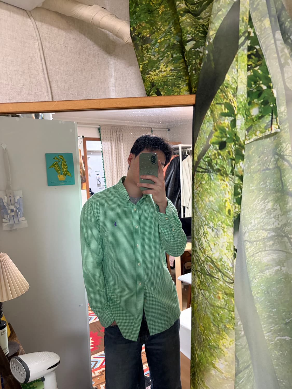 L) 폴로 랄프로렌 깅엄체크 셔츠 그린 상품이미지3