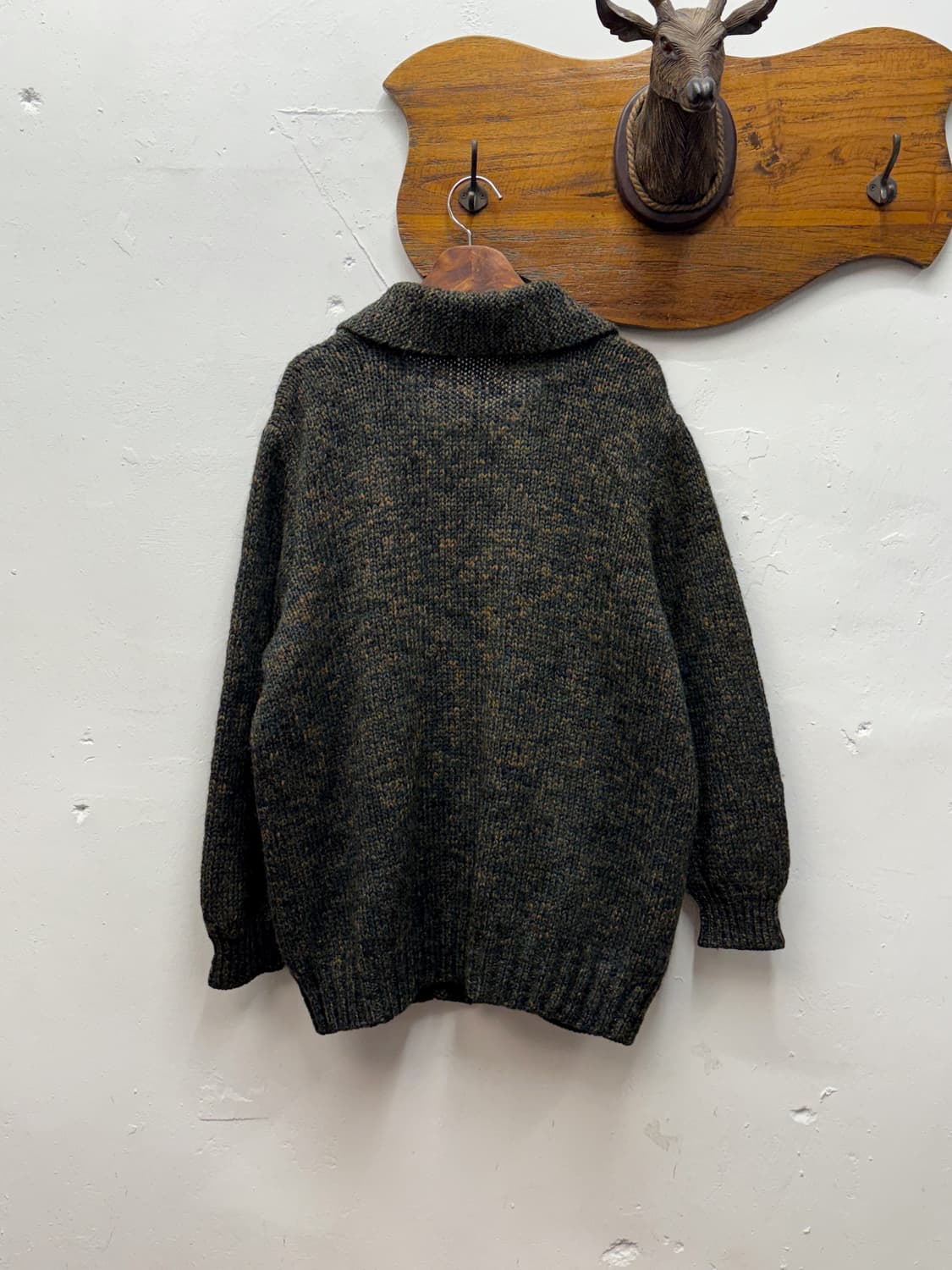80-90s Vintage Wool Shawl Collar Knit Ca 상품이미지5