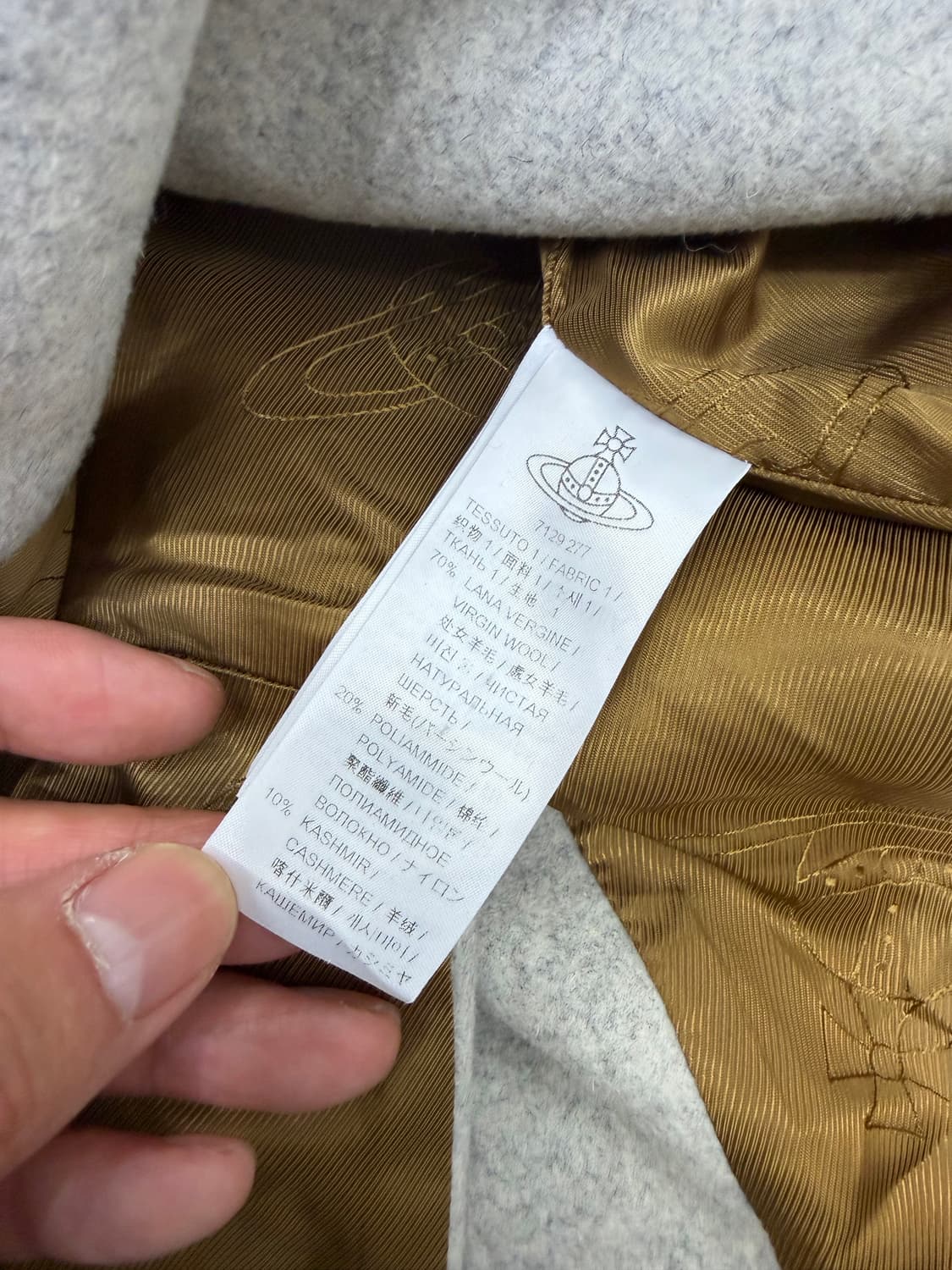 정품) 비비안웨스트우드 그레이 더블 코트 40 상품이미지8