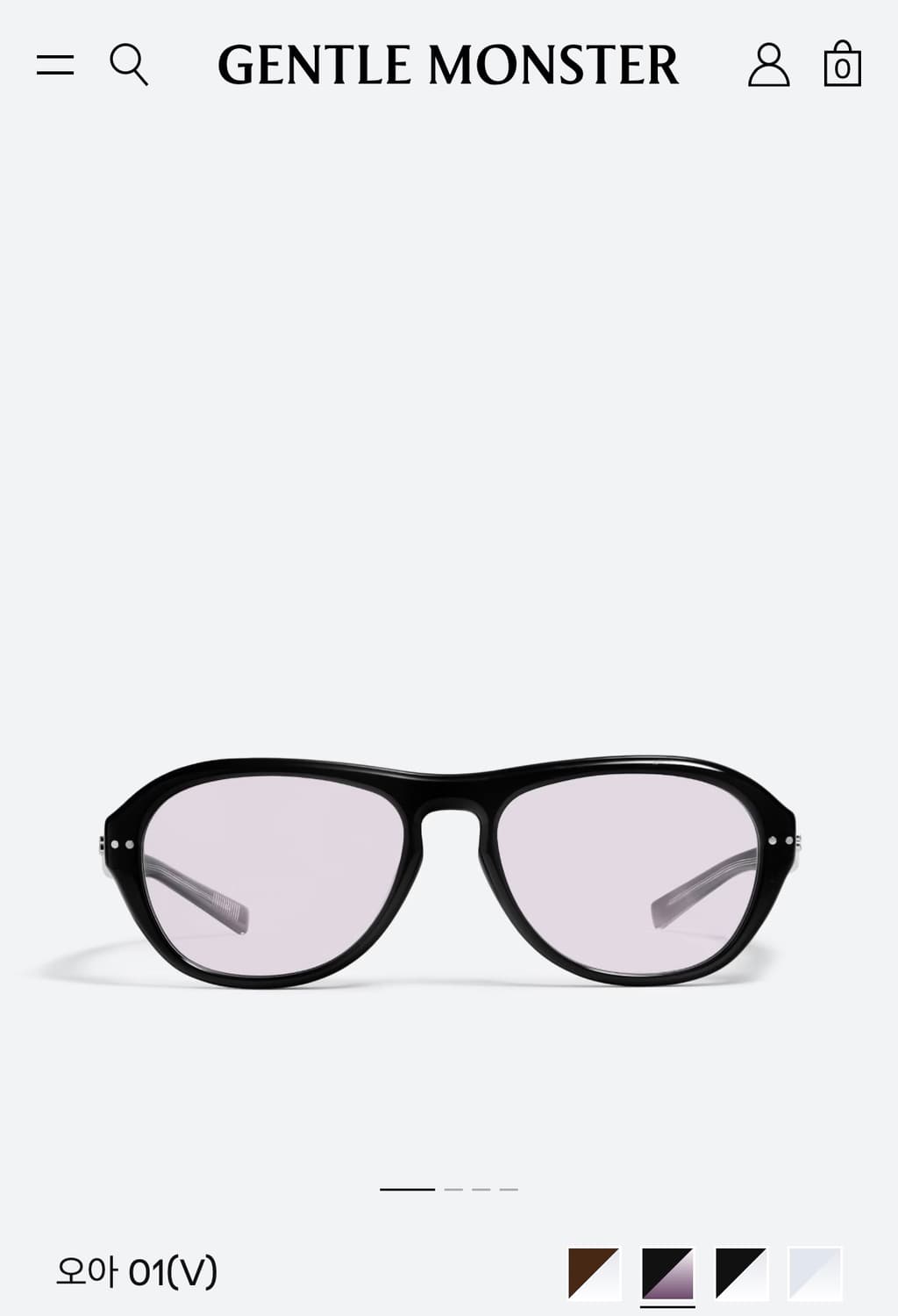 [새상품 풀박스] 젠틀몬스터 오아 OAA V1 (V) 퍼플 렌즈 상품이미지1