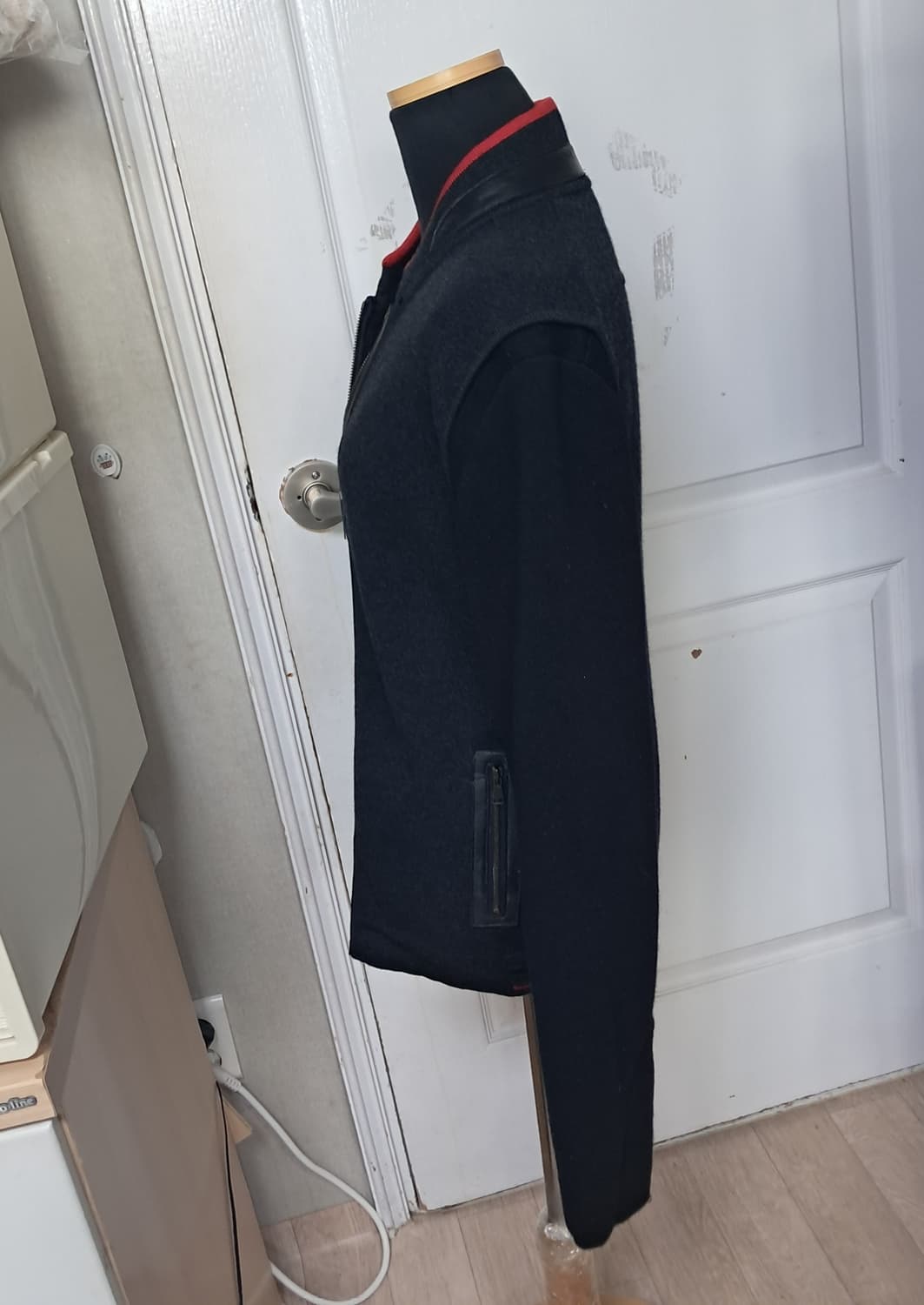 시스템옴므 남성 모 가죽트리밍 집업 자켓 가디건 95 상품이미지2