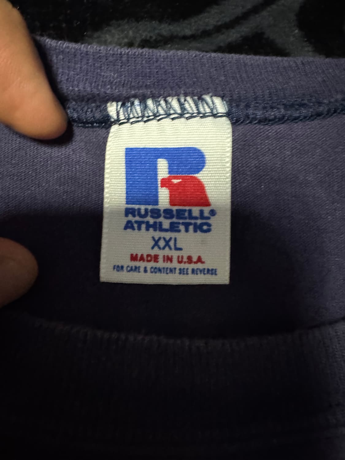 싱글 스티치 러셀 에슬레틱 티셔츠 네이비 상품이미지4