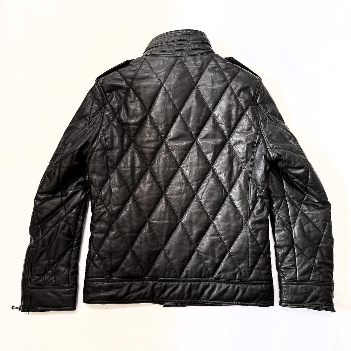 MALE&CO - 하이넥 레더 자켓 상품이미지2