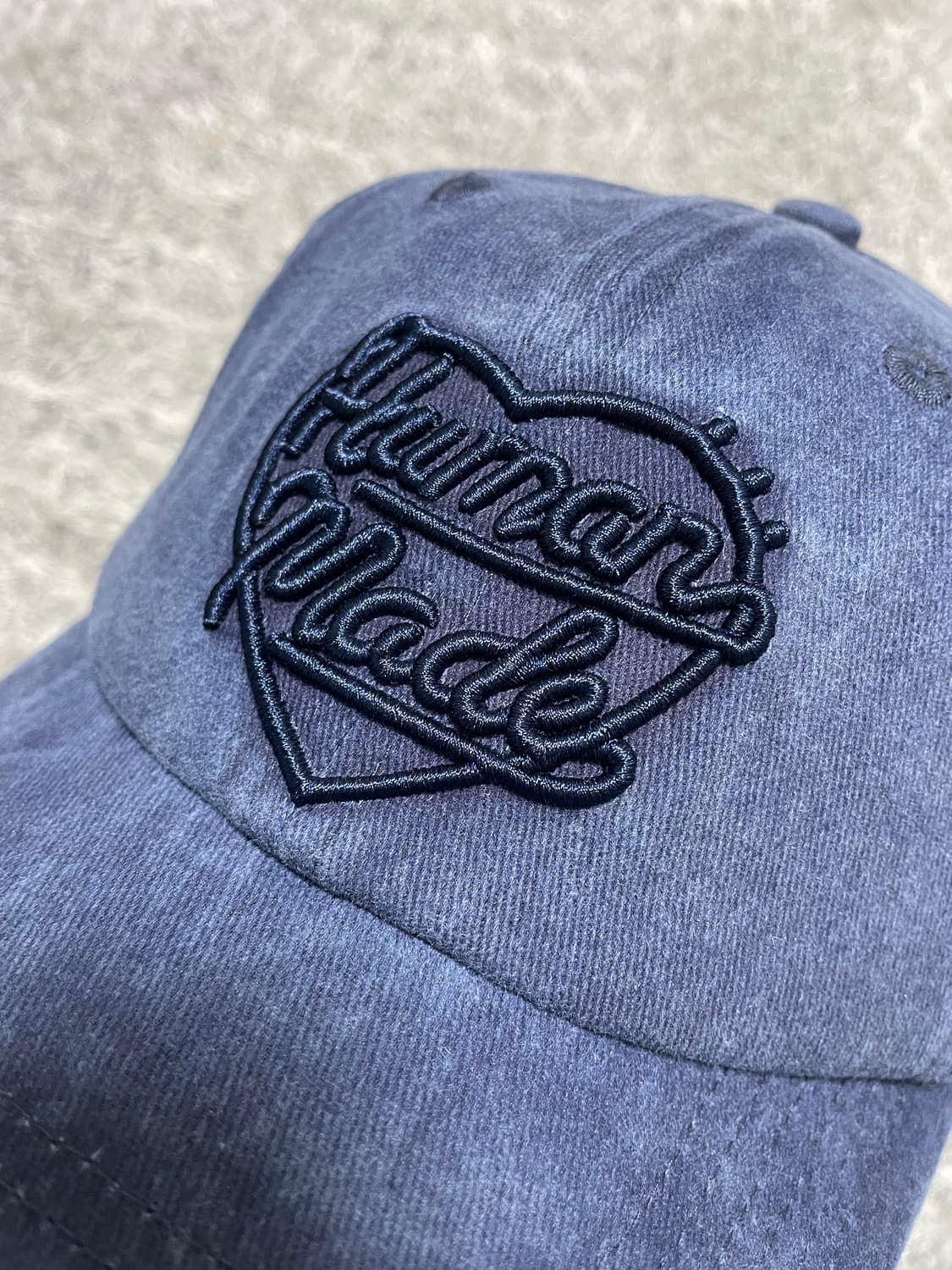 휴먼메이드 로고자수 빈티지워싱 네이비 캡 Free 상품이미지4