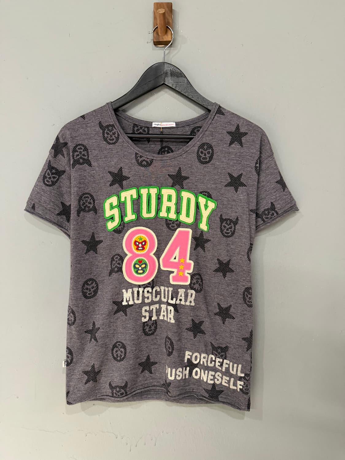 Rough mask & star pattern lettering top 상품이미지6