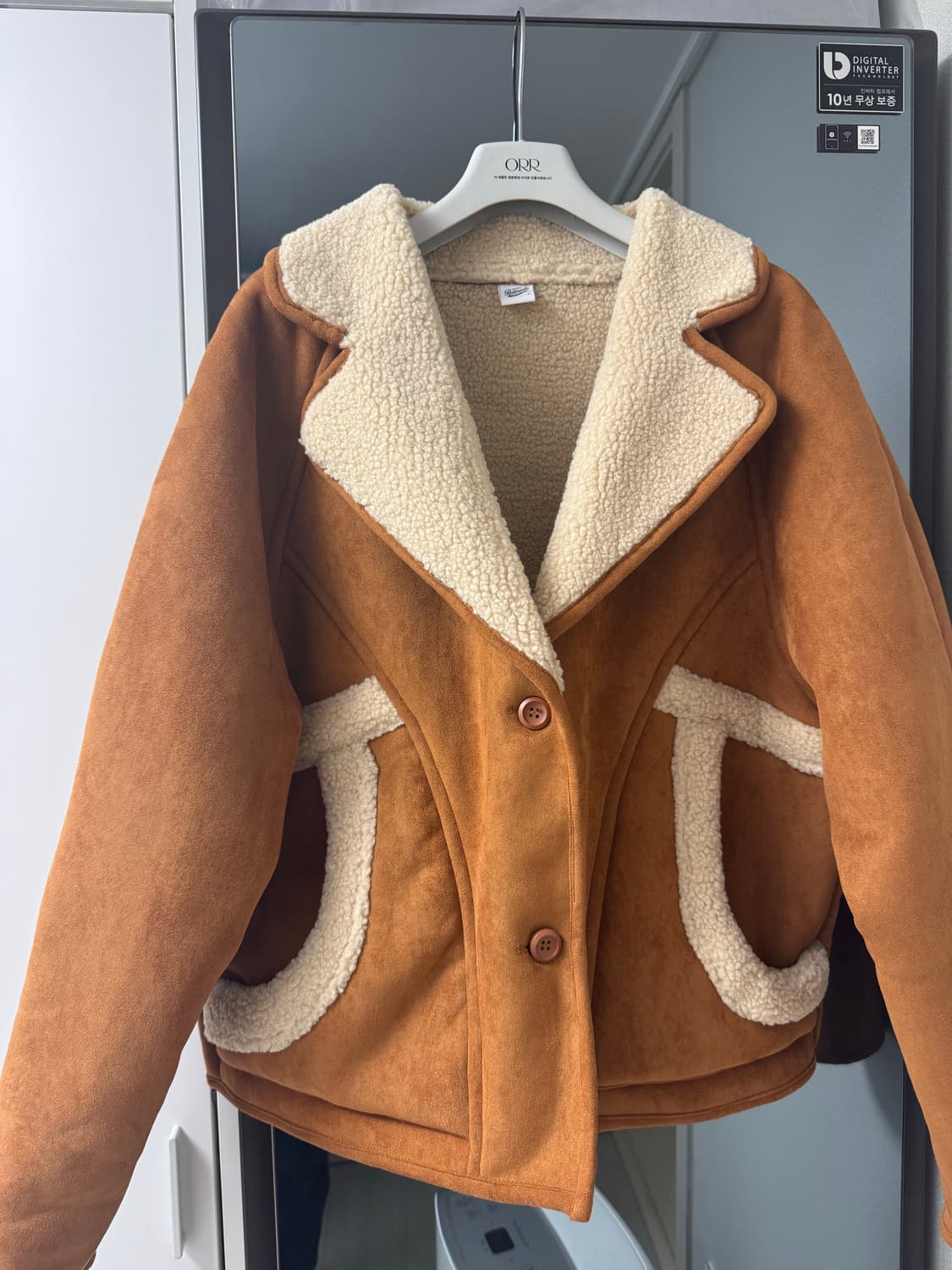 새상품) 파르티멘토 우먼 스웨이드 시어링 코트 상품이미지3