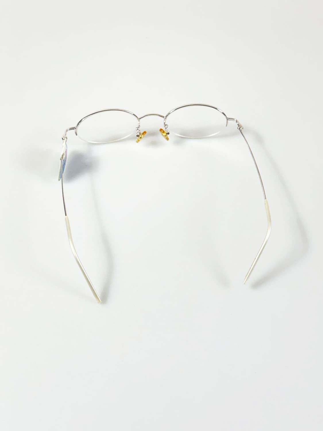 E-CLUB 실버 메탈 오벌 반무테 프레임 빈티지 안경 상품이미지5