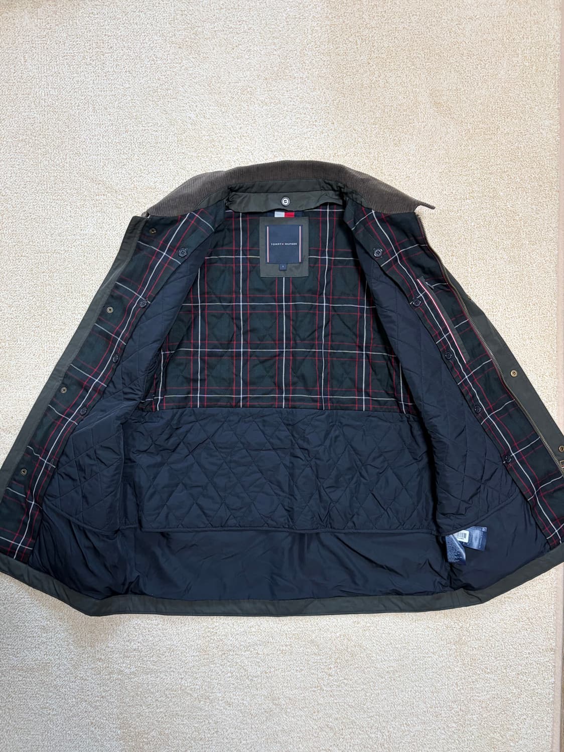 S) 타미힐피거 바버자켓 올리브 바버맛 상품이미지5