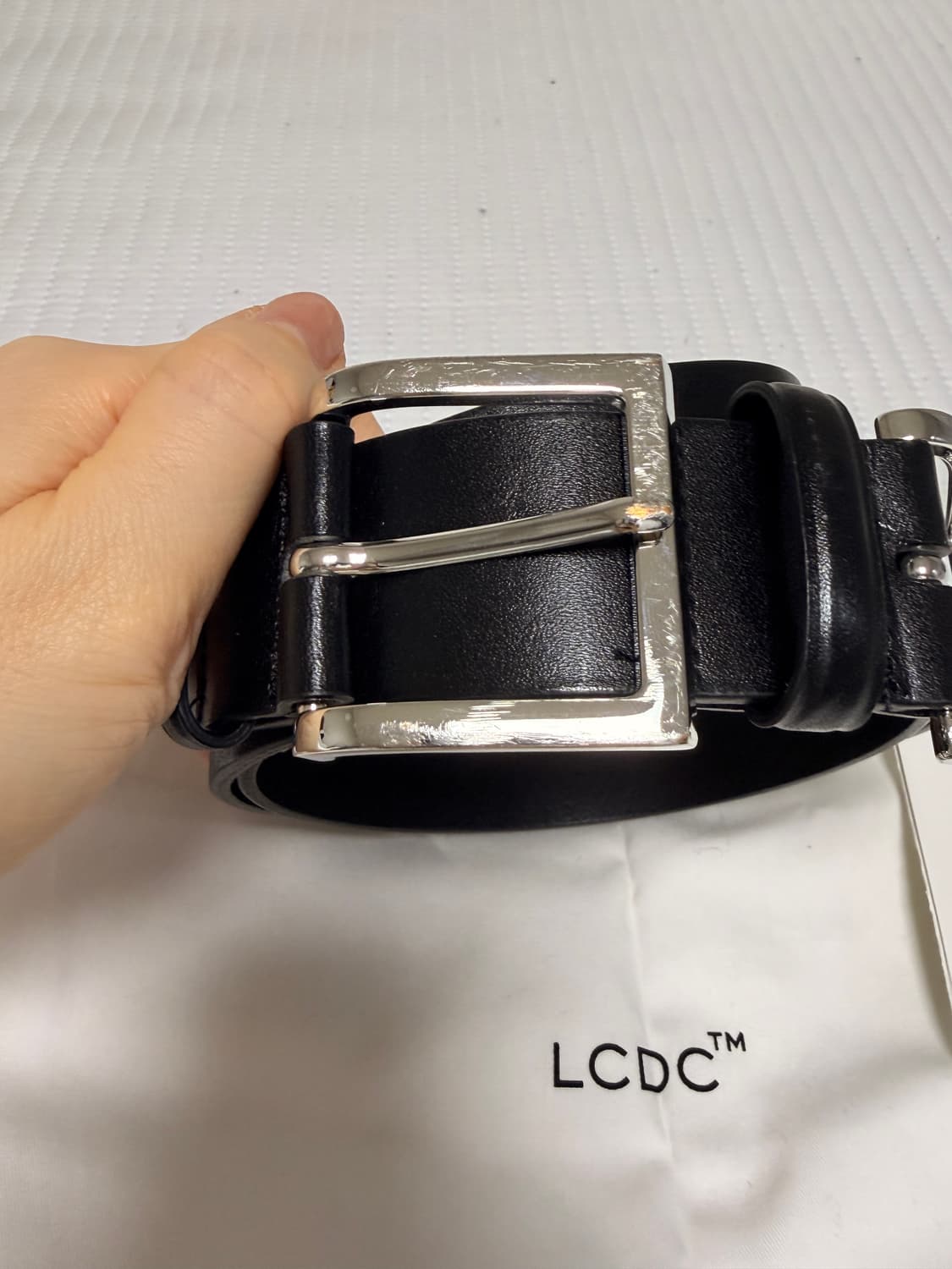 LCDC 티엠 더블 버클 레더 벨트 블랙 상품이미지6