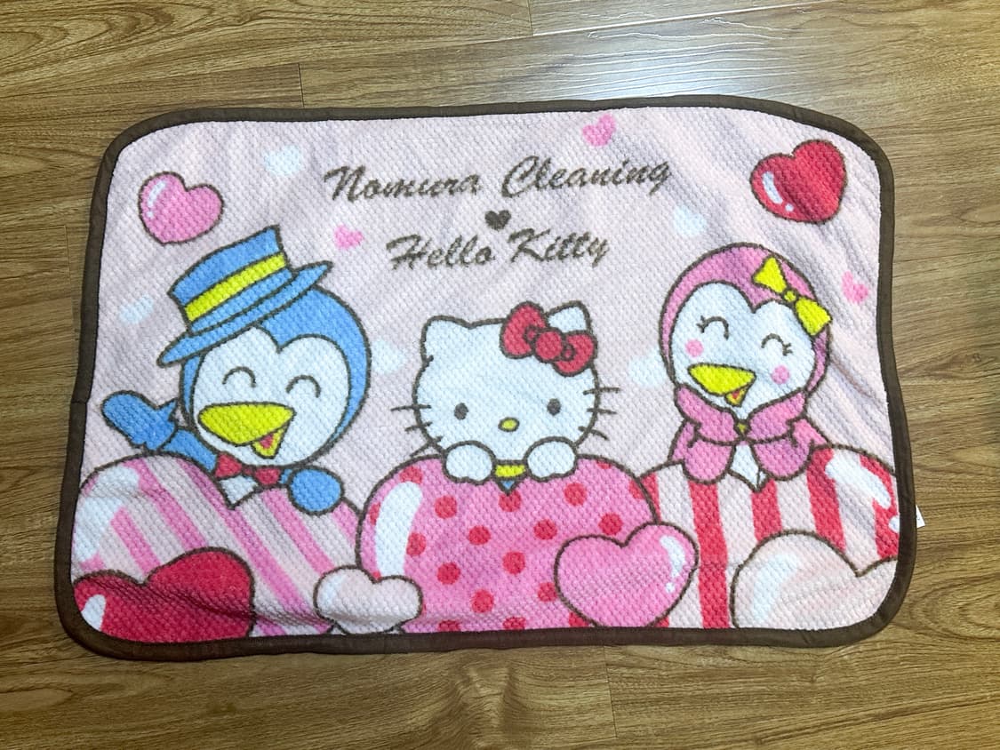 일본 빈티지 고전 키티 담요 판초 로걀 히메갸루 긱시크 핑크 브라운 라떼 상품이미지1