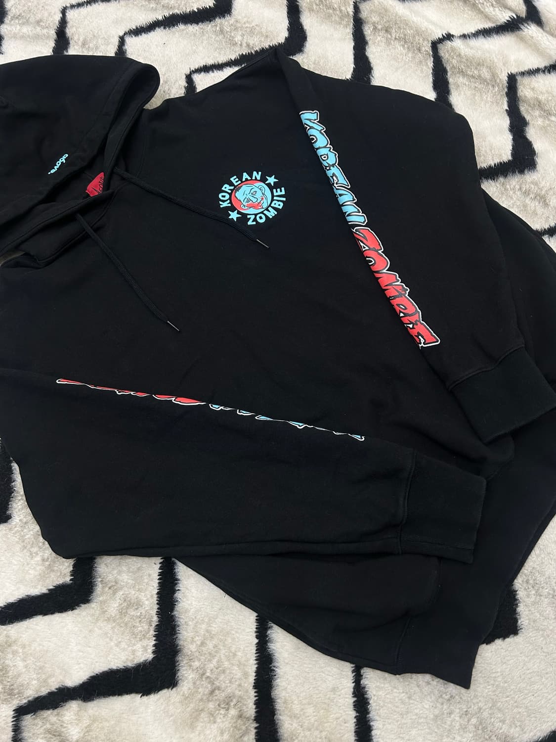 [L]A60ve 코리아좀비 헤비웨이트 후드/블랙 상품이미지3