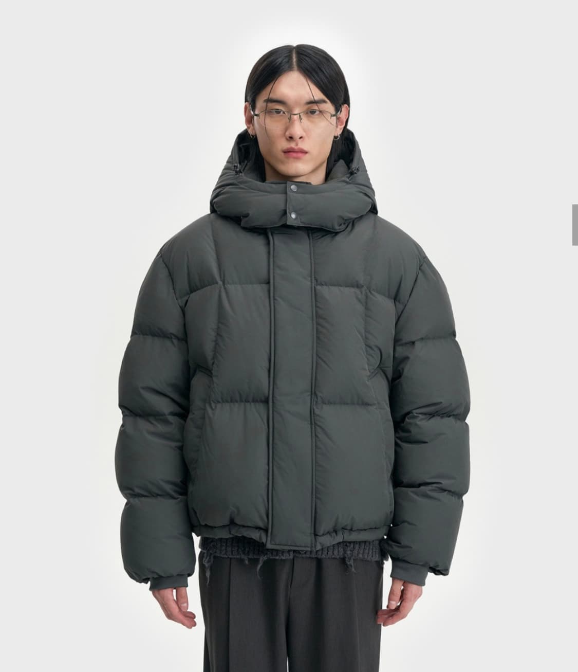 25FW 벨리에 크로스 라인 후디드 구스 다운 슬레이트그레이 상품이미지2