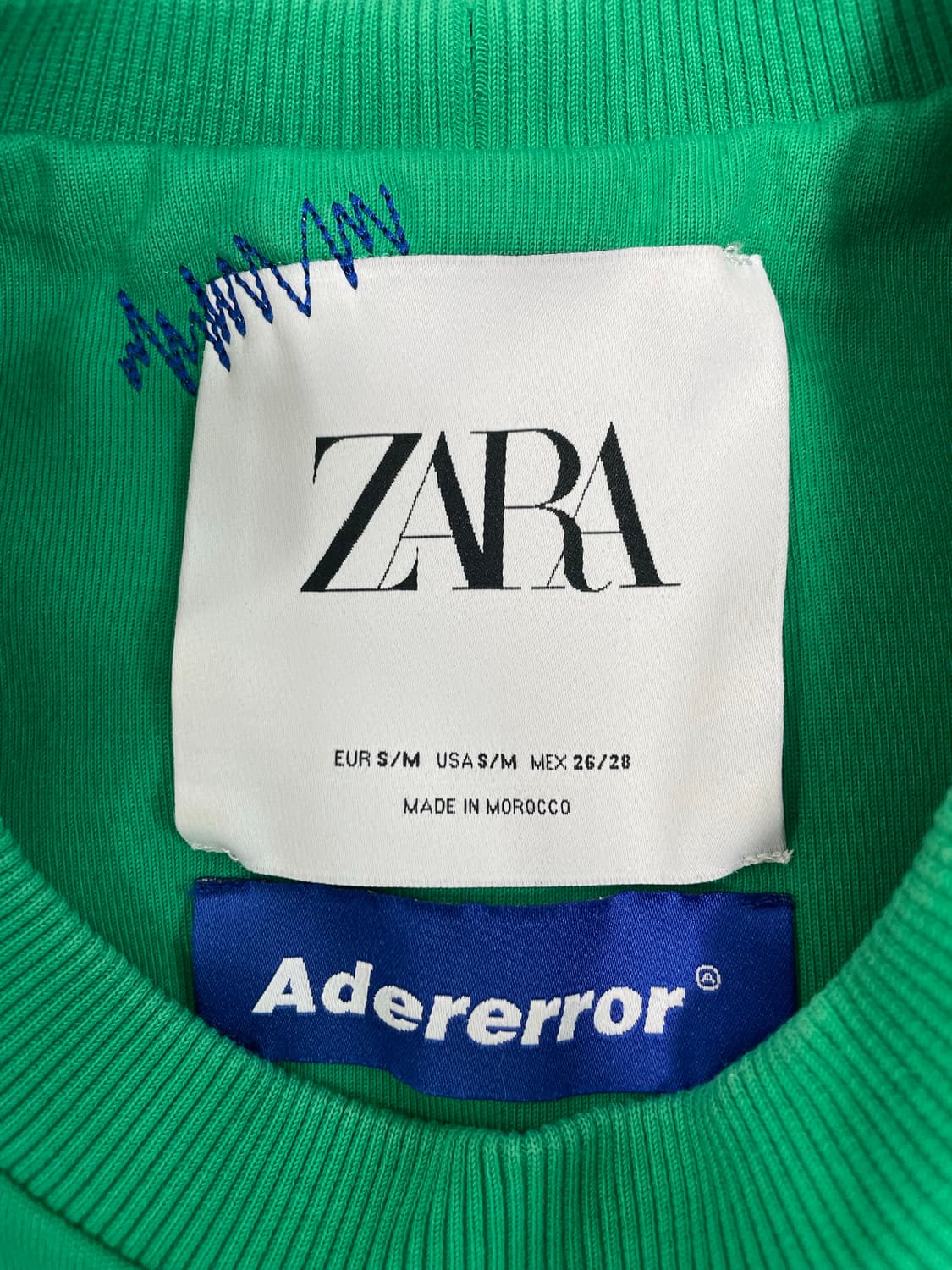 자라 x 아더에러 오버사이즈 스웨트셔츠 그린 S-M 상품이미지6