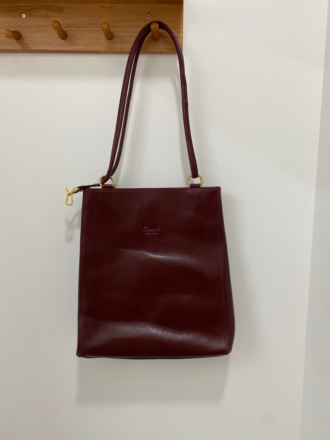 Takashimaya 레더 버건디 숄더백 상품이미지2