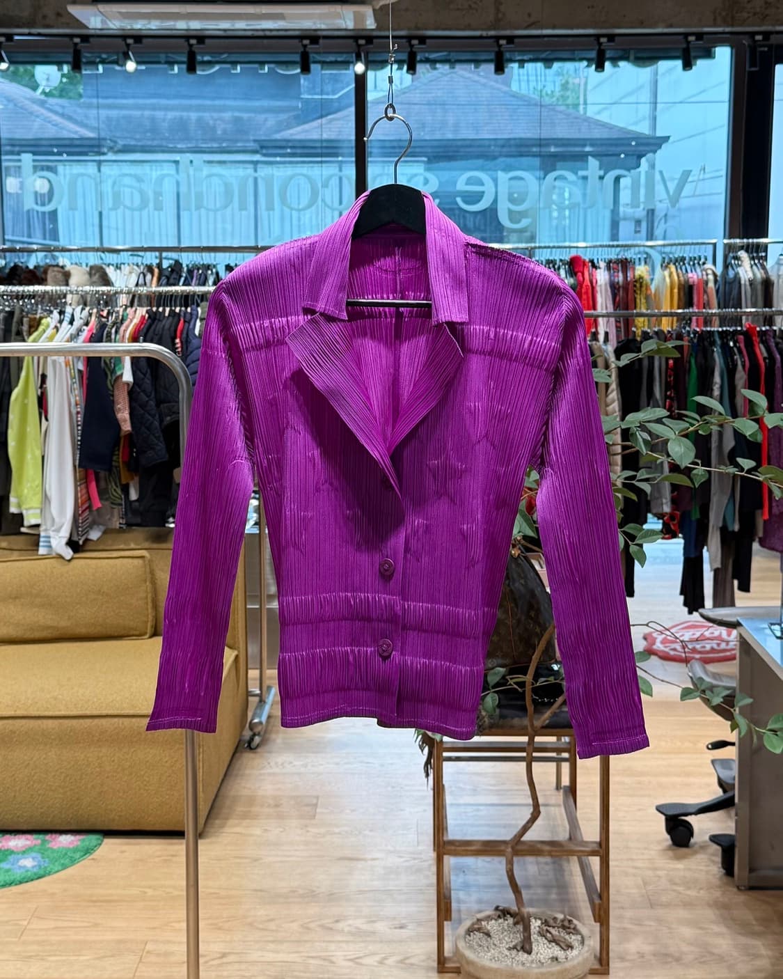 플리츠 플리즈 딥핑크 스타 링컬 자켓  상품이미지1