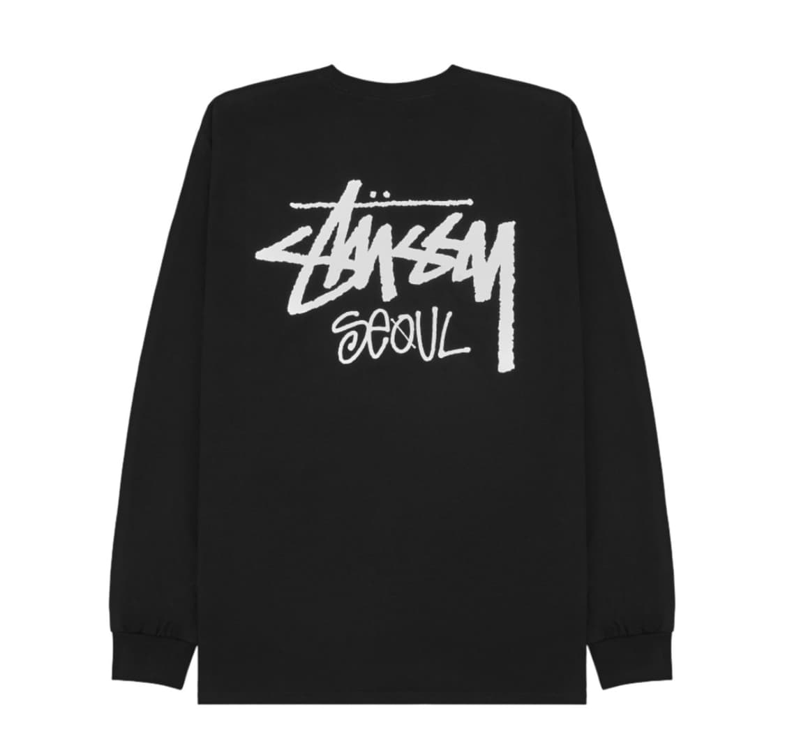 스투시 스탁 서울 롱슬리브 티셔츠 블랙 상품이미지1