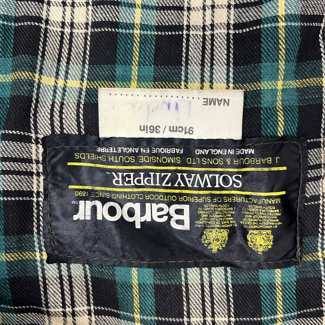 Barbour 바버 솔웨이 지퍼 왁스 자켓 36 상품이미지3