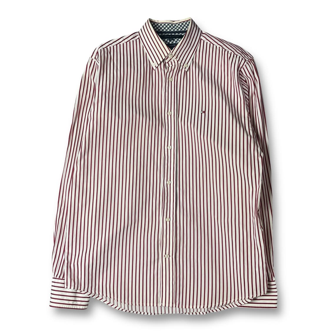 타미힐피거 레드 화이트 스트라이프 긴팔 셔츠 빈티지핏 M 상품이미지1