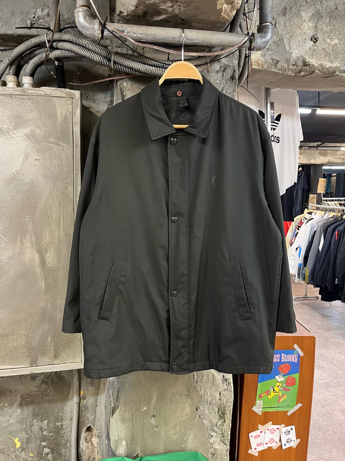 입생로랑 카라 버튼 자켓 딥그린 95 #csz1884 상품이미지1