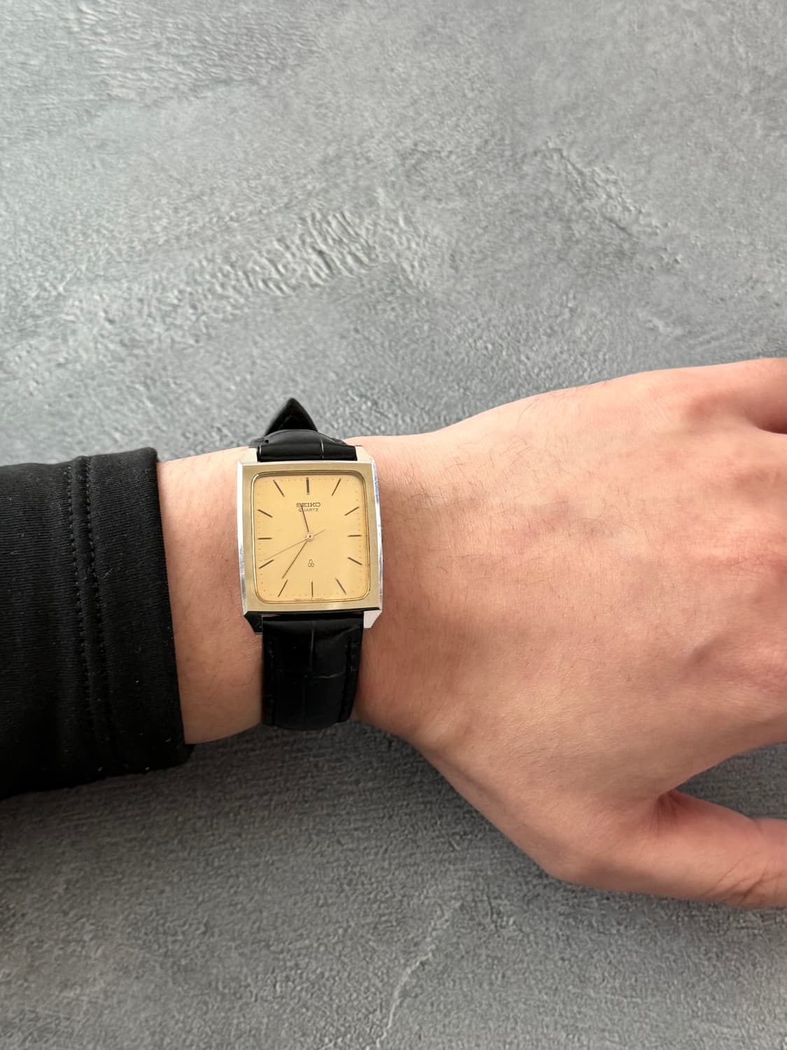 세이코 Seiko 샴페인 골드 쿼츠 스퀘어 상품이미지4