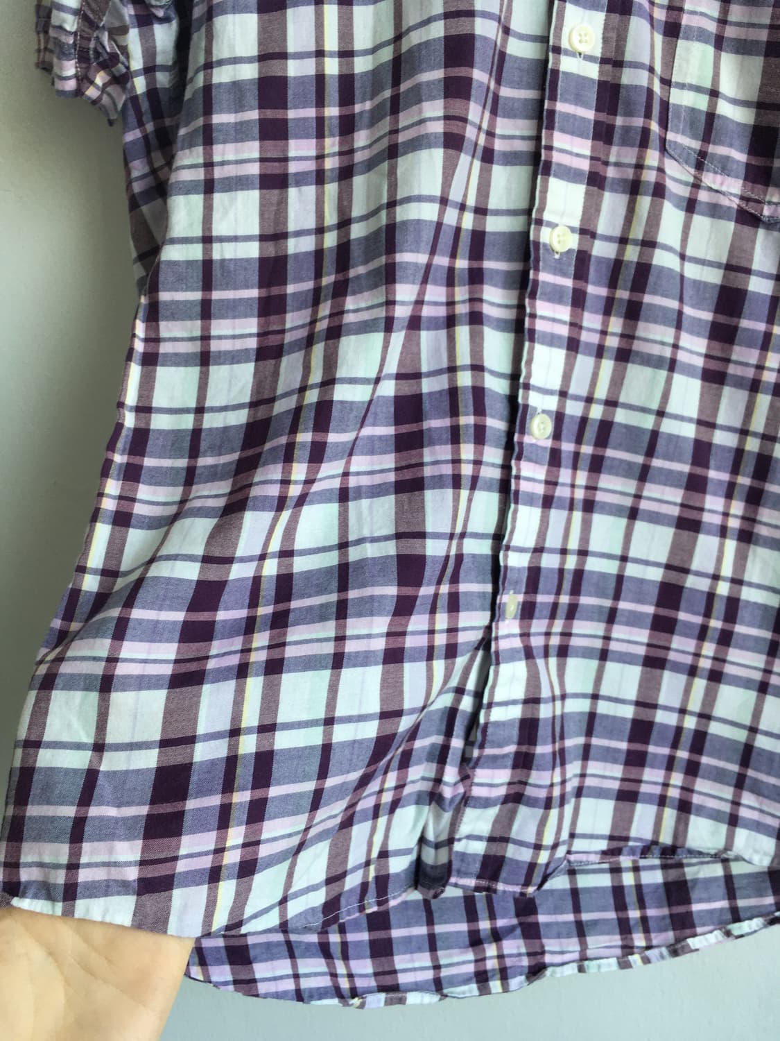 일본빈티지 퍼플 체크 셔츠 상품이미지7
