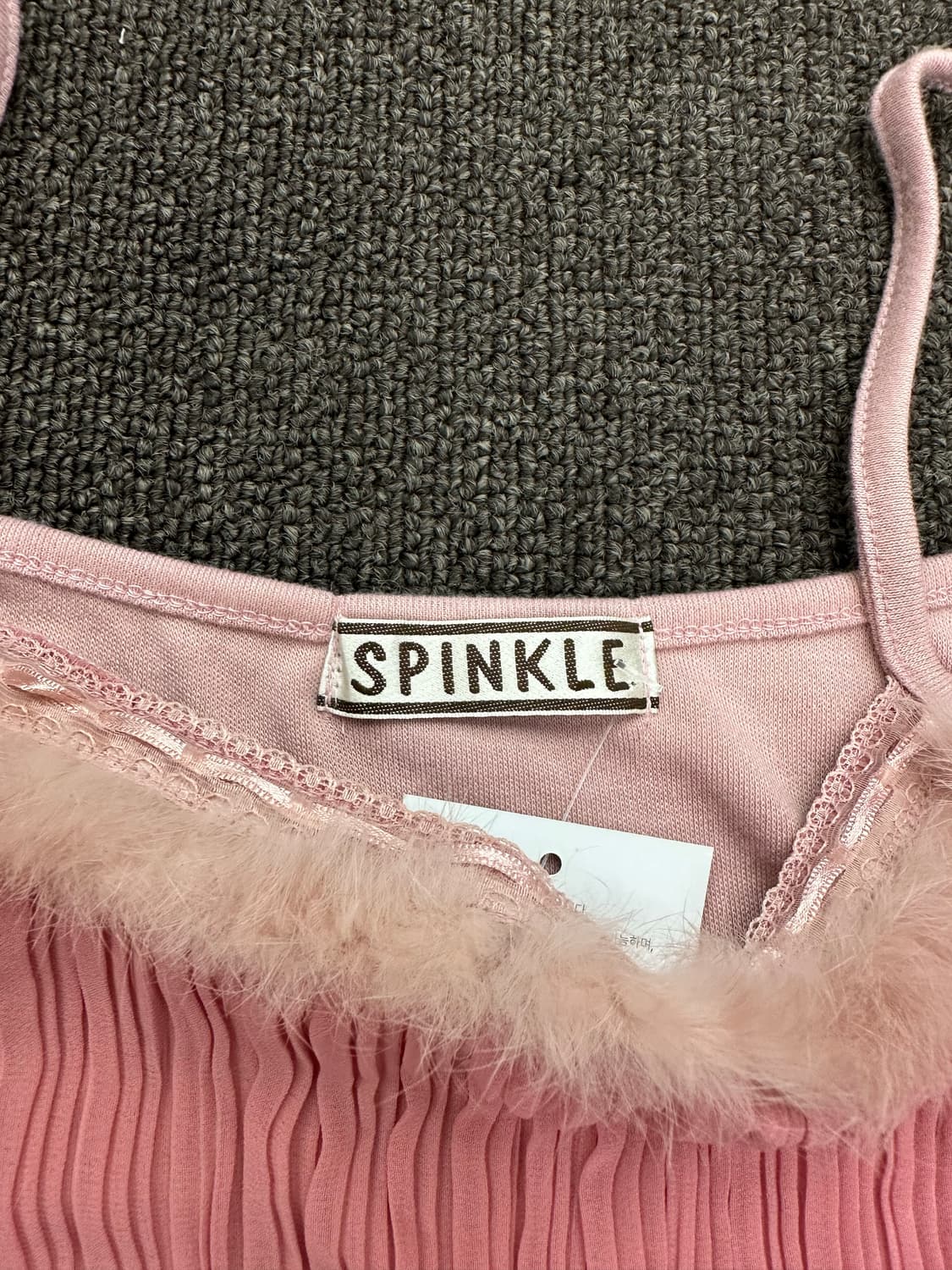 L)Spinkle 핑크 퍼리 나시 상품이미지3